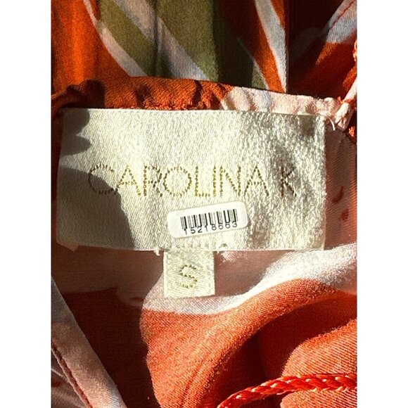 CAROLINA K Luz Dress in Orange Small Womens Floral Maxi Long - Picture 10 of 14